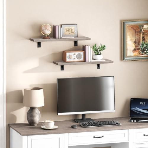 HOOBRO Floating Shelves for Wall, 15.7" Wall Mounted Shelves Set of 2