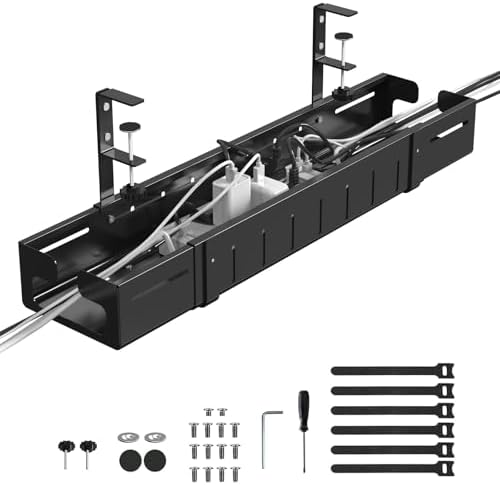REALINN Under Desk Cable Management Tray Black