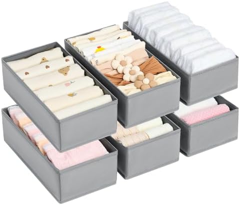 DIMJ Drawer Organizer Clothes - Underwear Organizer Small Sock Organizer Closet Organizers and Storage Box Dresser Drawe