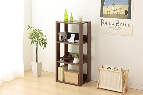 IRIS USA 3-Tier 16" Open Wooden Bookshelf with Adjustable Shelves, Brown