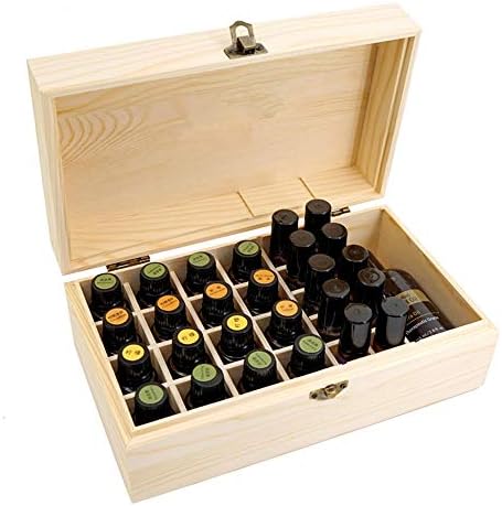 36 Slots Wooden Essential Oil Organizer - Holds 5 10 15 ml Aromatherapy Bottles - Ideal Travel Storage Case Display Pres