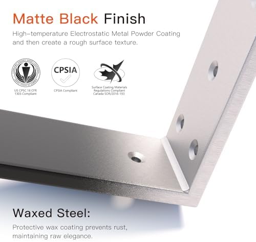 12 Inch Countertop Support Brackets 4 Pack, 3/8" Thick Floating L Brackets