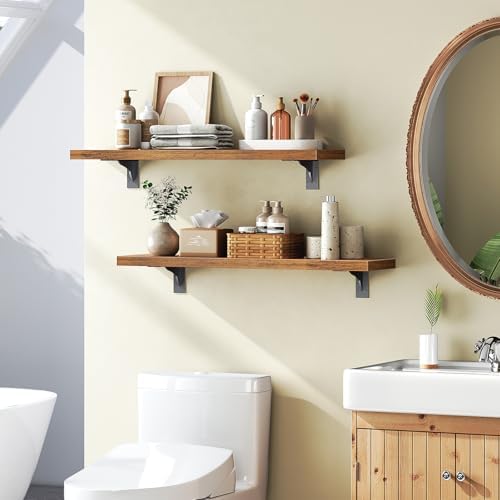 HOOBRO Floating Shelves for Wall, 23.6" Wall Mounted Shelves Set of 2