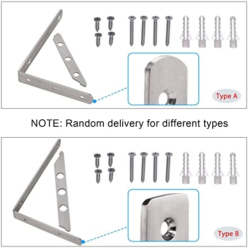 YUMORE 8 Inch Shelf Bracket, Heavy Duty L Bracket, 2 Pack