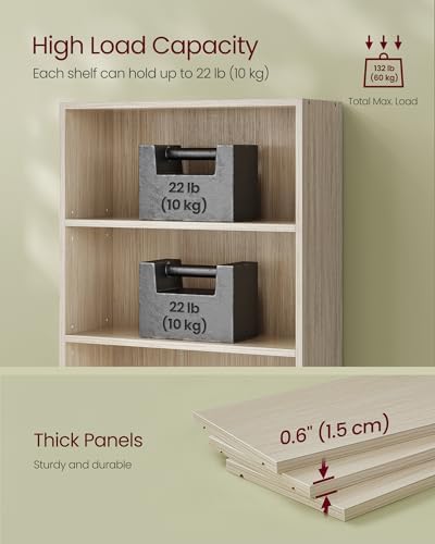 VASAGLE 5-Tier Bookshelf, Storage Organizer, 23.6 x 9.4 x 52.8 Inches