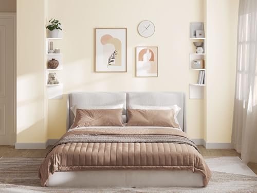 HOOBRO Corner Shelf Wall-Mounted, Set of 2 Floating Corner Shelves for Wall