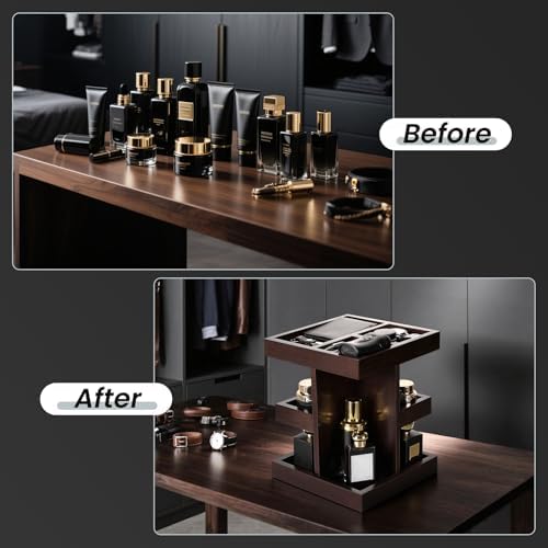 EXIN DECHEN Cologne Organizer for Men,Cologne Stand,Birthday Gifts for Men