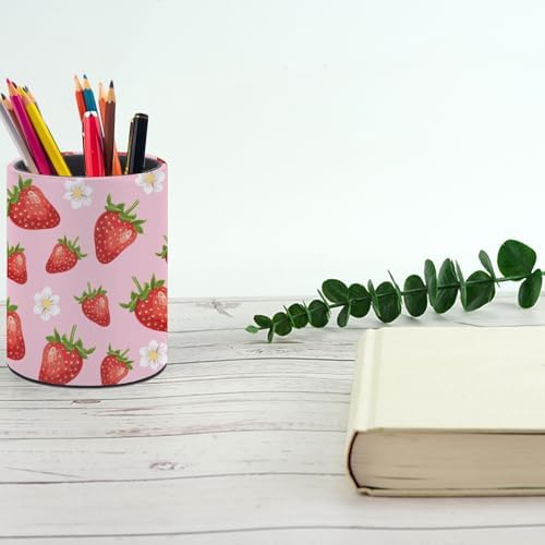 Strawberry Pen Holder Pencil Cup for Desk Organizer