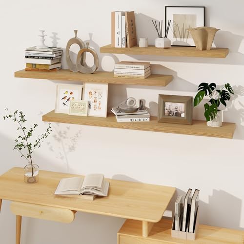 Fun Memories Floating Shelves 55 Inch Long, 8 Deep Floating Shelves for Wall, Large 55 x 8 Display Shelves for Living Ro