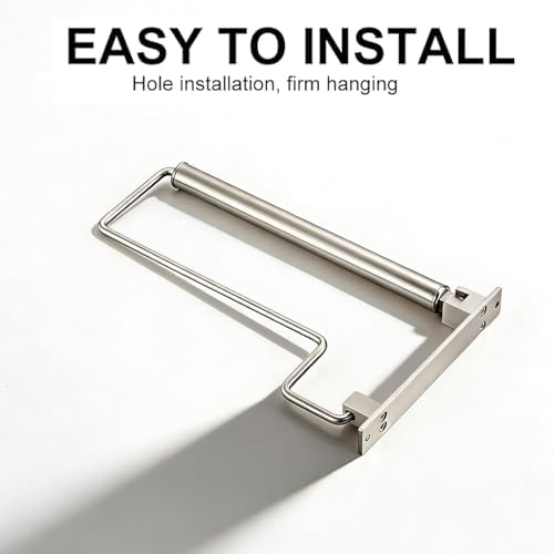 NEWRAIN Clothes Drying Rack, Laundry Racks for Drying Clothes, Wall Mounted Swing Arm Clothes Hanger for Laundry Room, Garage, Indoor & Outdoor Use,Brushed Nickel