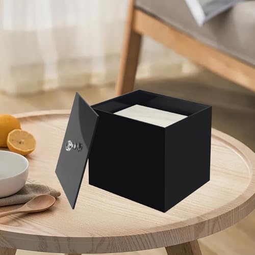 Weiai Disposable Face Towel Holder Container Acrylic Box for Clean Towels Black