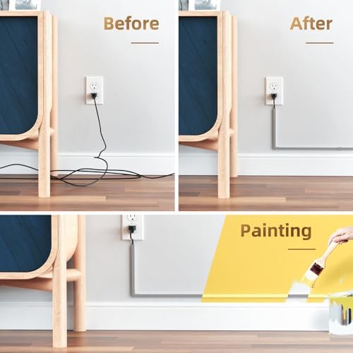 Delamu Cord Hider, 85in Cord Covers for Wires on Wall, One-Cord Cable Hider, Self-Adhesive Wire Hiders Wire Covers for T