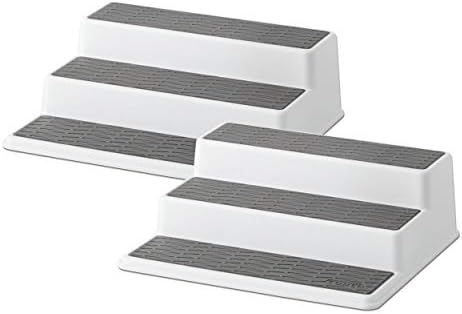 Copco 5257350 Non-Skid 3-Tier Spice Pantry Kitchen Cabinet Organizer, 2 Pack, Grey 2 & Basics Non-Skid Pantry Cabinet La