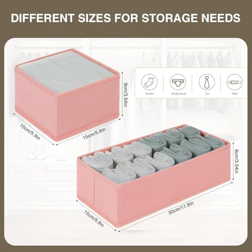 DIMJ Drawer Organizers for Clothing, Set of 8 Dresser Drawer Organizers, Fabric Closet Organizers and Storage, Drawer Di