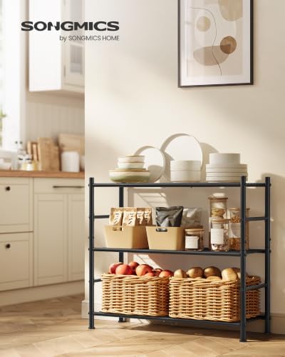 SONGMICS 3-Tier Storage Rack, Steel Wire Shelving Unit, Easy Assembly