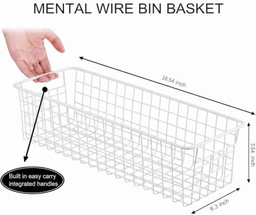 SheeChung Wire Storage Baskets, Metal Toilet Paper Basket Holder, White