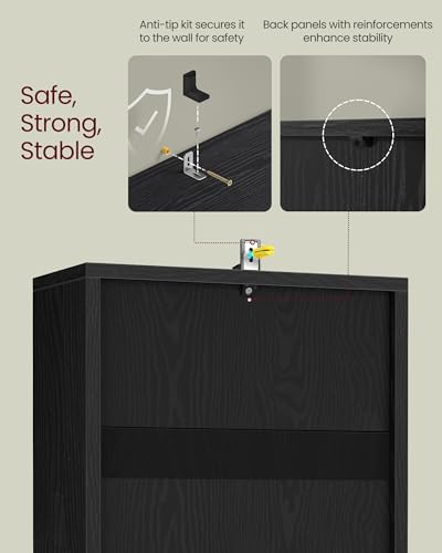 VASAGLE Bookshelf, 2-Tier Bookcase, 11.8 x 9.4 x 25.2 Inches