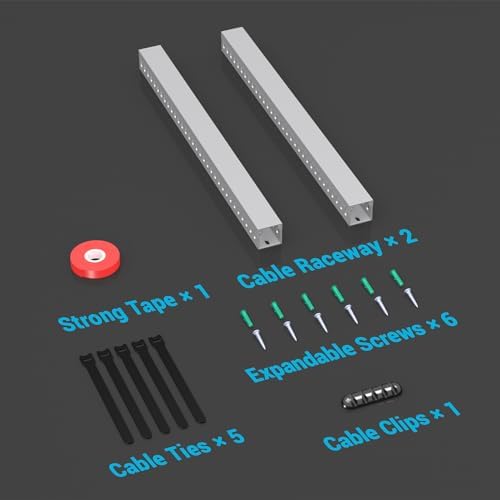 Open Slot Wire Duct Kit, 31.4"(2 x 15.7) Server Rack Cable Management, Cable Management Raceway for Hide Network HDMI VG