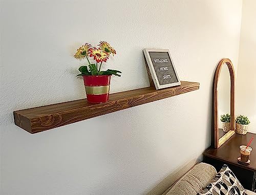 joelsantiques 54 Inch Wooden Floating Shelves for Wall -54x6x2 in -Made of Natural Wood - Long Heavy Duty Rustic Wall Sh
