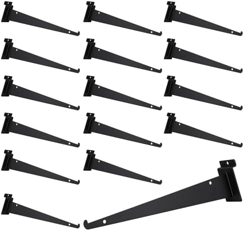 12 Inch Slatwall Shelf Bracket, Slatwall Accessories, Heavy Duty Slat Wall Shelf Bracket with Lip for Garage and Retail 