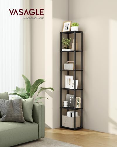 VASAGLE 6-Tier Shelf, Storage Shelves, Bookcase with Shelves, Living Room