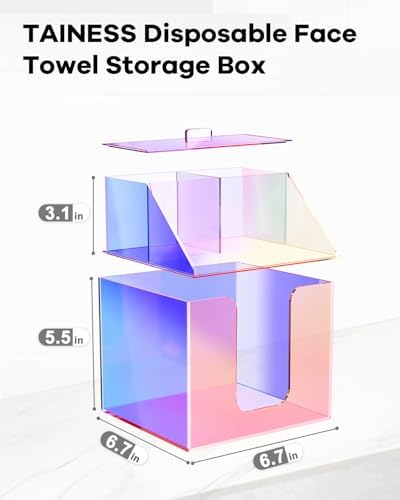 Acrylic Face Towels Holder Compatible with Clean Skin Club, Rainbow