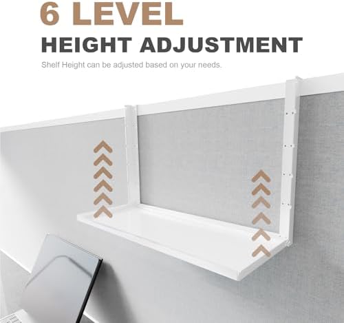Office Cubicle Shelf - 13.8'' x 5.9'' Storage Organizer Floating Corner Rack Hanging Shelf Height Adjustable Home Office