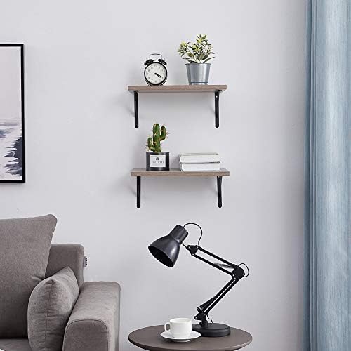 SUPERJARE Wall Mounted Floating Shelves, Set of 2, Wide Display Ledges, 11.8 Inch Deep, Large Storage Rack for Room/Kitc