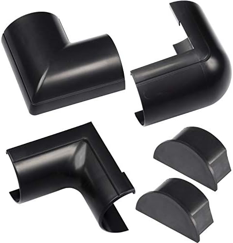 D-Line Large Cable Raceway Accessory Pack, Join 2in x 1in Cord Cover Lengths, 5 Accessories Included, Hide Cords Around 