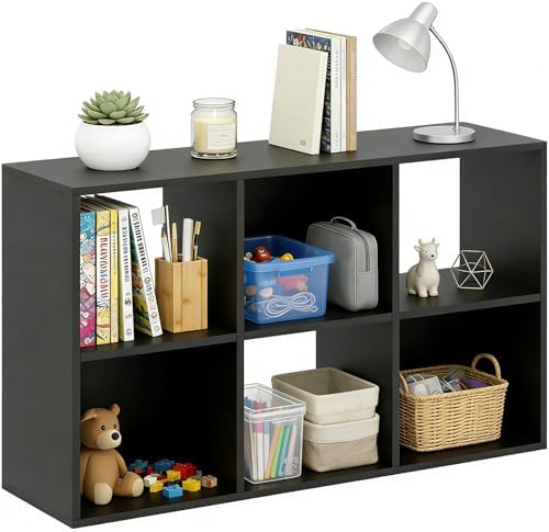 6 Cube Storage Organizer Shelf, Open Cube Bookshelf