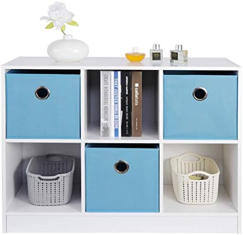 ZenStyle Storage Shelf Organizer, Wooden Bookshelf System Display Cube Shelves Compartments, Customizable W/ 5 Removable