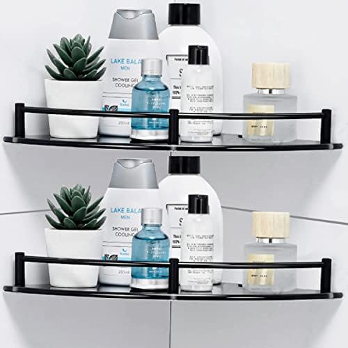Glass Corner Shower Caddy, Rustproof Bathroom Shower Shelves