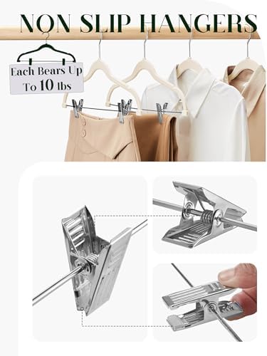 Cozymood Velvet Skirt Hangers 36 Packs Ultra Thin Hangers with Clips