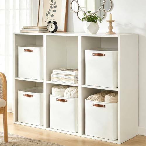 Bagnizer Large Fabric Storage Baskets | 50L Storage Bins, Decorative Linen Closet Baskets with Handles for Organizing, S