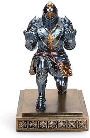 King's Guard Knight Pen Holder with a Letter Opener Desk Organizers Blue