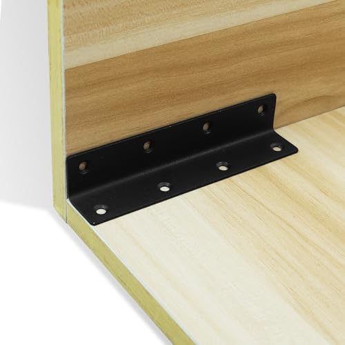 L Bracket, Heavy Duty Corner Brace, 20 Pack 5.51" Metal Shelf Bracket Angle Bracket for Shelves, Black Metal Braces for 