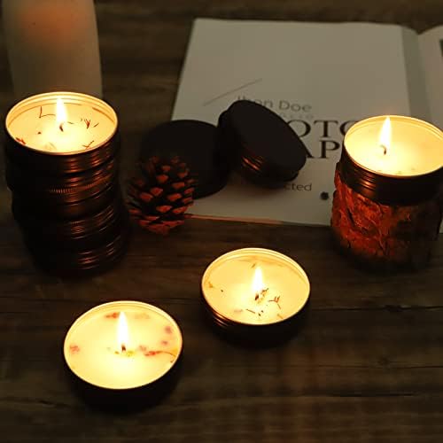 OBKJJ 48 Pcs Aluminum Round Cans with Lid, 2 Oz Metal Tins Food Candle Containers with Screw Tops for Crafts, Food Storage, DIY (black)