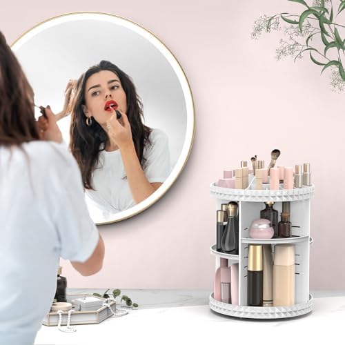 Rotating Makeup Organizer, 360° Spinning Skincare Organizers, Adjustable Layer Cosmetic Storage Lazy Susan Makeup Organi