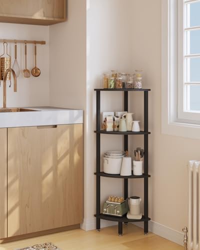 IBUYKE 4 Tier Corner Shelf Stand,Industrial Corner Display Rack WBC014B
