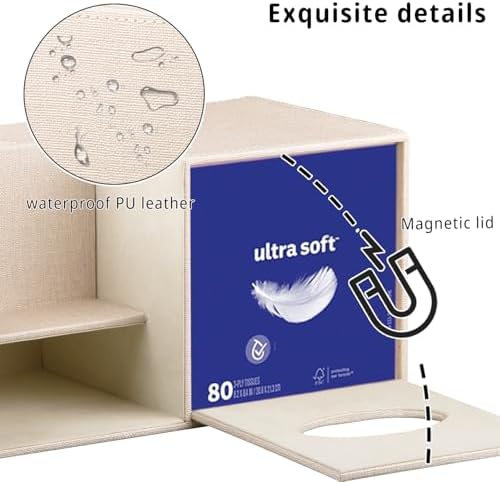 Tissue Box Cover with Drawer Organizer and Storage Tray,Cube Tissue Holder