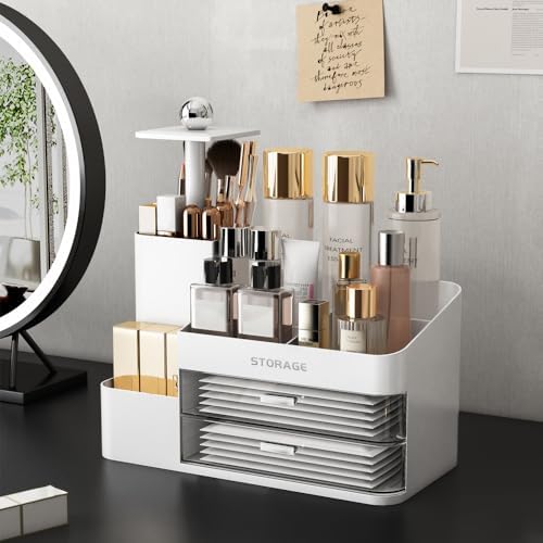 Large Makeup Organizer Countertop with Drawers, Make Up Organizer for Vanity, Makeup Storage Organizer Countertop Makeup