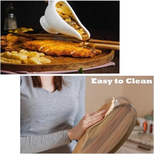 10inch Acacia Wood Lazy Susan Organizer Kitchen Turntable for Cabinet Pantry Table Organization Wooden Round Trays Home 