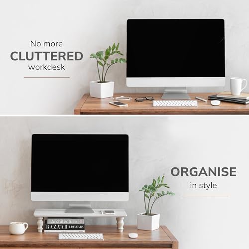 Anji Mountain Monitor Stand for Desk - Desktop Organizer & Laptop Riser, Ergonomic Monitor Riser, Space-Saving, Durable,