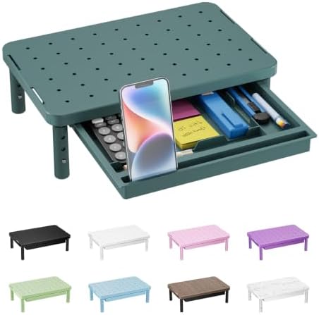 WALI 3 Height Adjustable Computer Monitor Stand with Storage, up to 44 lbs