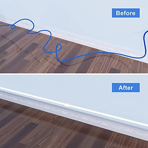 Yecaye 250in Cord Hider, Small Wall Cord Covers, W0.59in H0.4in, White