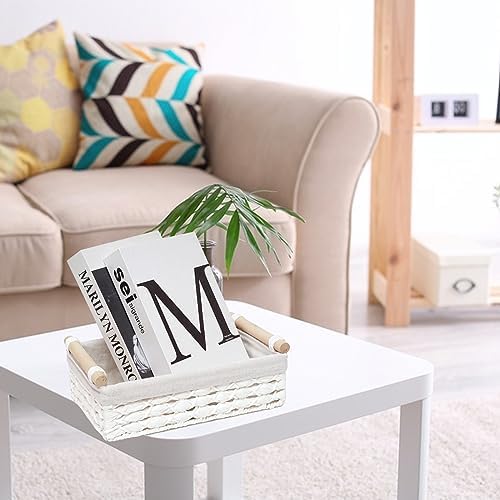 Storage Basket Wicker Baskets for Organizing with Handle Decorative Storage Bins for Countertop Toilet Paper Storage Bas