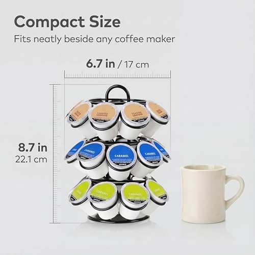 Rotating Coffee Pod Holder for Keurig Pods, Heavy-Duty K Cup Holder, Black