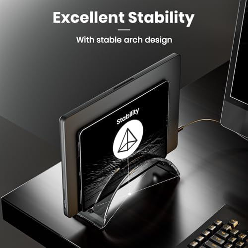 Yikola Vertical Laptop Stand for Desk, Vertical Laptop Hoder Space-Saving Organizer for All MacBook, Laptop Stand Acryli