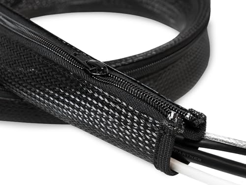 LogiLink KAB0048 1 m Flexible Cable Protection with Zipper (1m Long - 50 mm Wide)