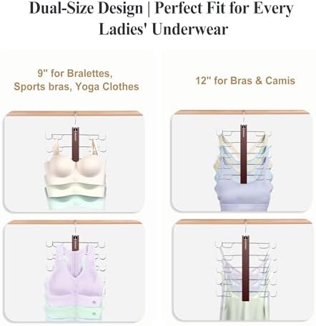 HOUSE DAY 2 Pack Tank Top Hanger Space Saving, Wooden Bra Hangers Mahogany